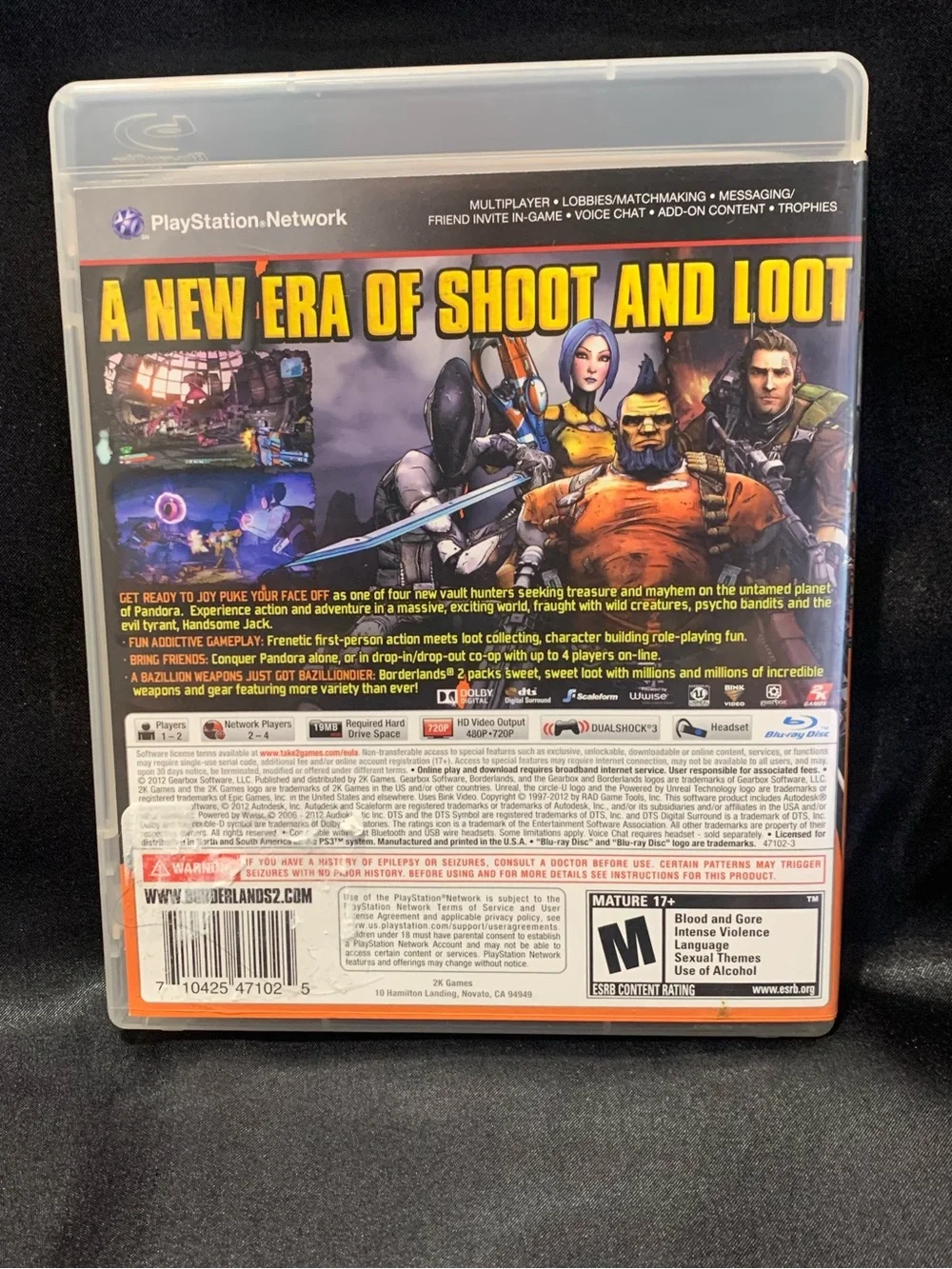 BORDERLANDS 2 PS3 Video Game Rated M EUC
